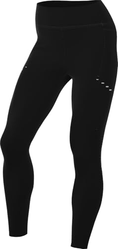 Nike Damen Df Swift Hr 7/8 Tight Leggings, Black/Reflective Silv, M von Nike