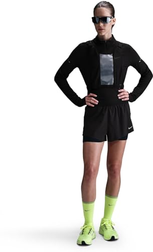 Nike Damen Swift Df Mr 2N1 Shorts, Black/Reflective Silv, L von NIKE