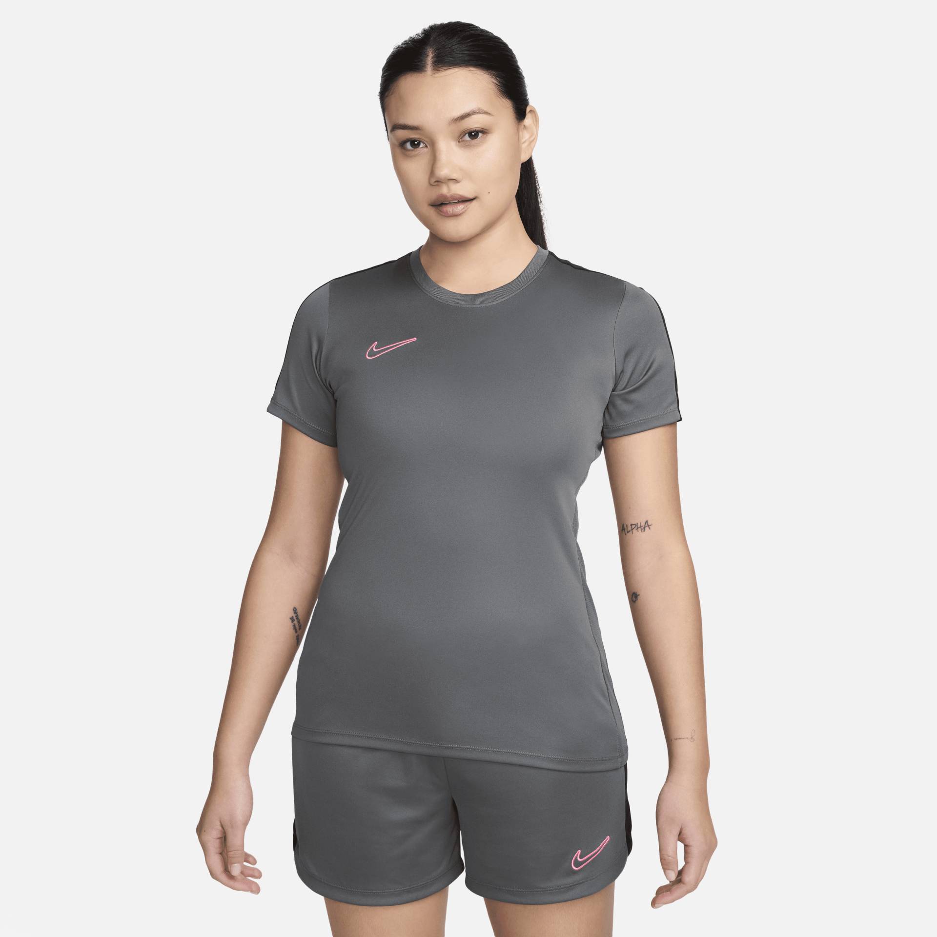Nike Dri-FIT Academy Kurzarm-Fußballoberteil für Damen - Grau von Nike