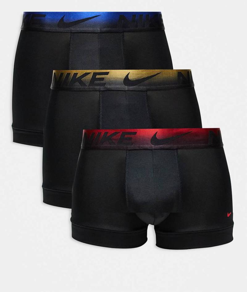 Nike - Dri-FIT Essential - 3er-Pack Unterhosen aus Mikrofaser in Schwarz mit Farbverlauf-Bund von Nike