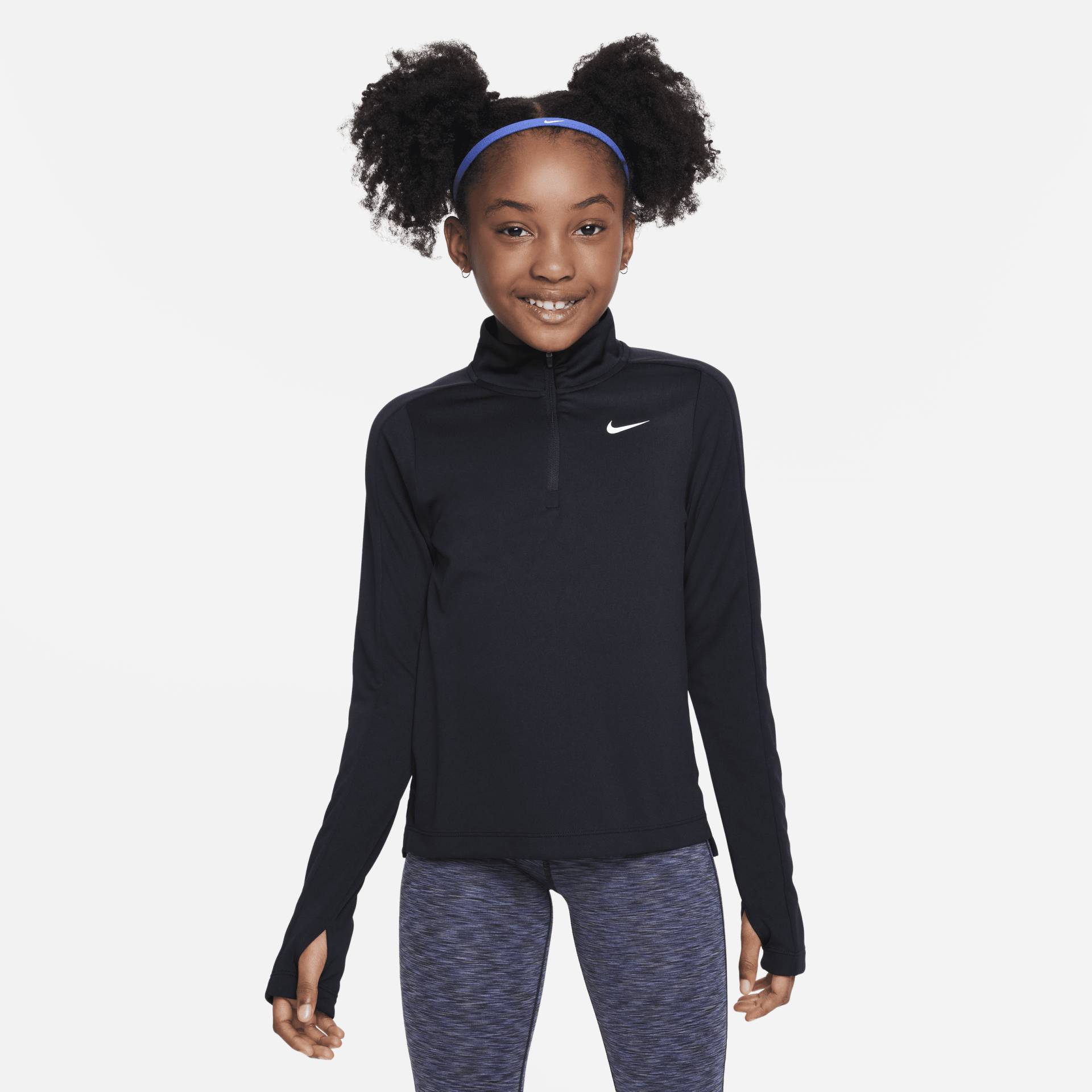 Nike Dri-FIT Longsleeve mit Halbreißverschluss für ältere Kinder (Mädchen) - Schwarz von Nike