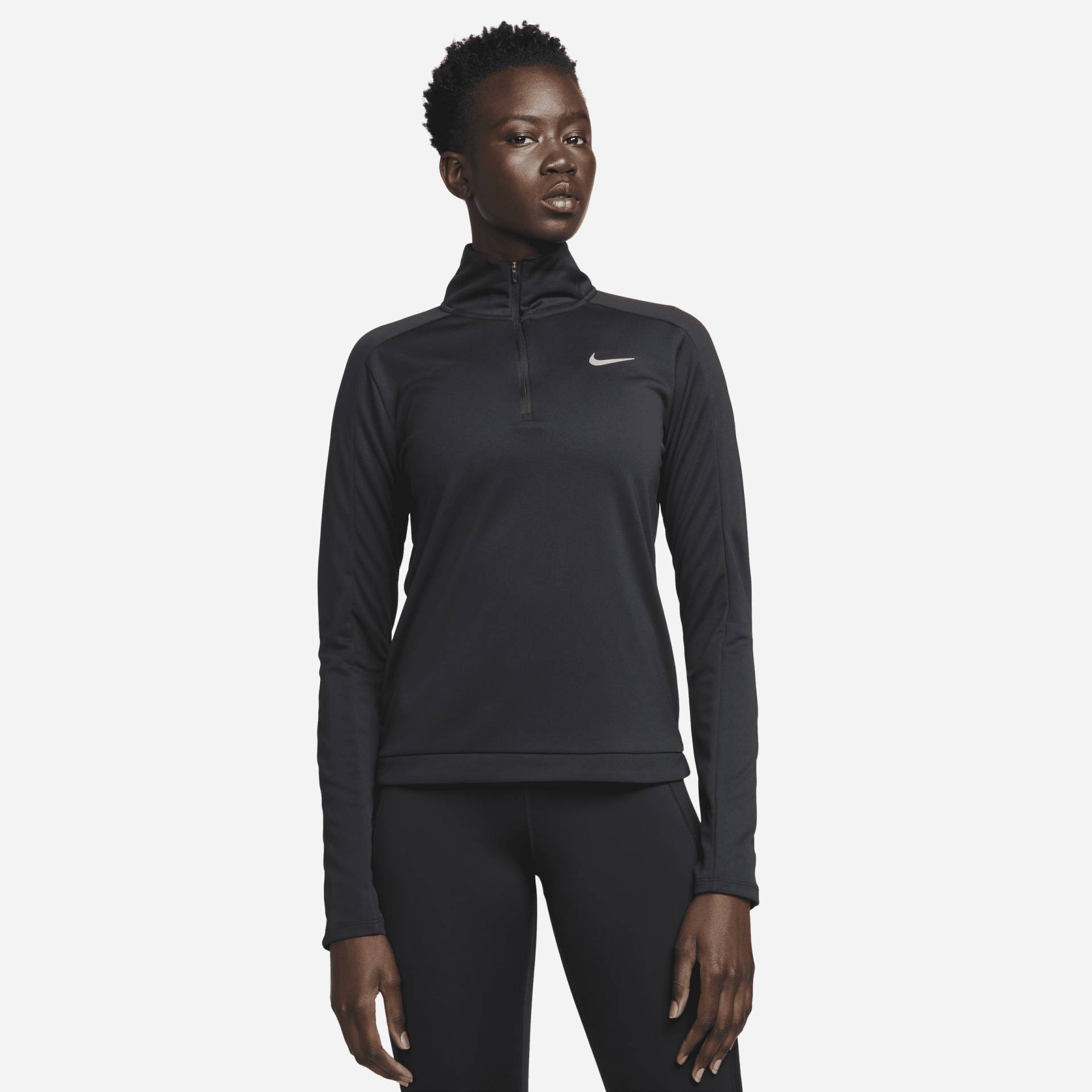 Nike Dri-FIT Pacer Damen-Pullover mit Viertelreißverschluss - Schwarz von Nike