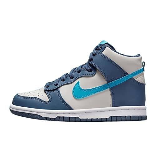 Nike Dunk High GS Trainers DB2179 Sneakers Schuhe (UK 3 US 3.5Y EU 35.5, Light Bone Blue Lightning 006) von Nike