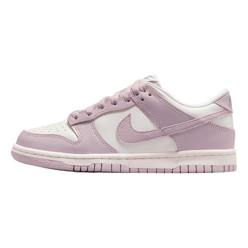 Nike Dunk Low BG Kinder Sneaker 38 EU | Retro Basketball-Style | Fiolet/Lila Leder & Synthetik | Gepolstert, Bequem & Strapazierfähig | Freizeit Schule Alltag Schuhe von Nike