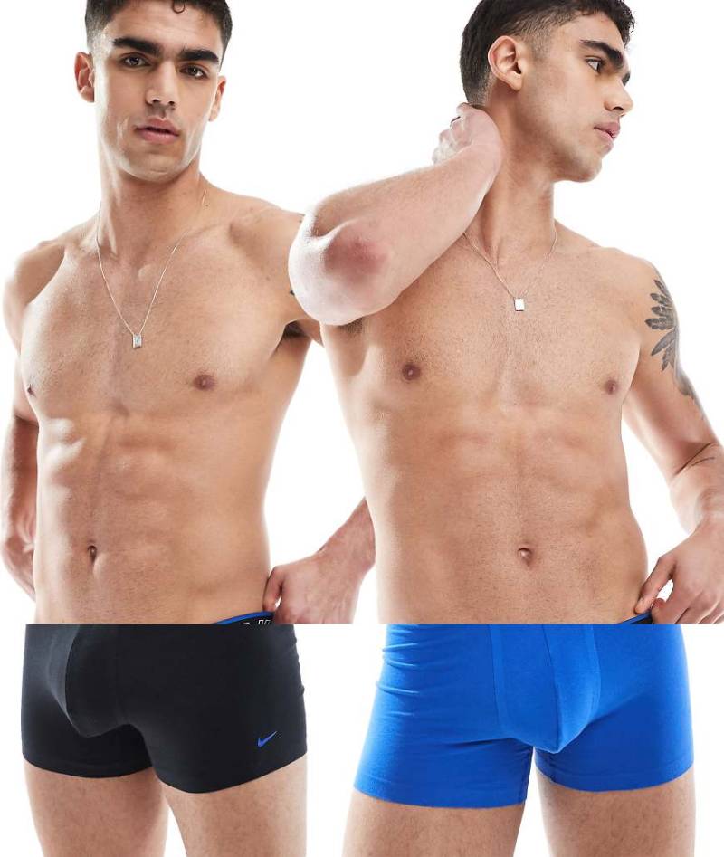 Nike - Elite Cotton Stretch - 2er-Pack Unterhosen in Schwarz/Blau von Nike