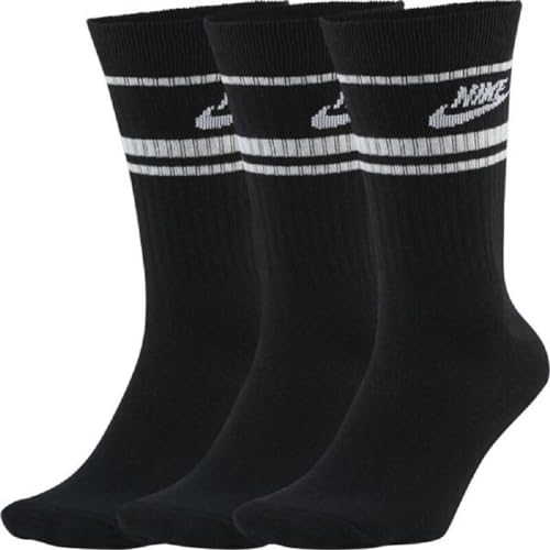 Nike Essential Crew Socks Socken 3er Pack (DE/NL/SE/PL, Numerisch, 43, 46, Regular, Regular, black/white) von Nike