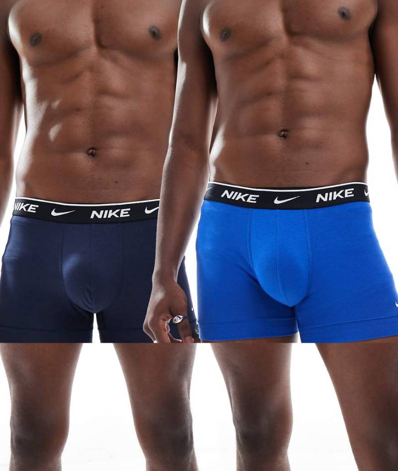 Nike - Everyday Cotton Stretch - 2er-Pack eng geschnittene Boxershorts in Blau von Nike