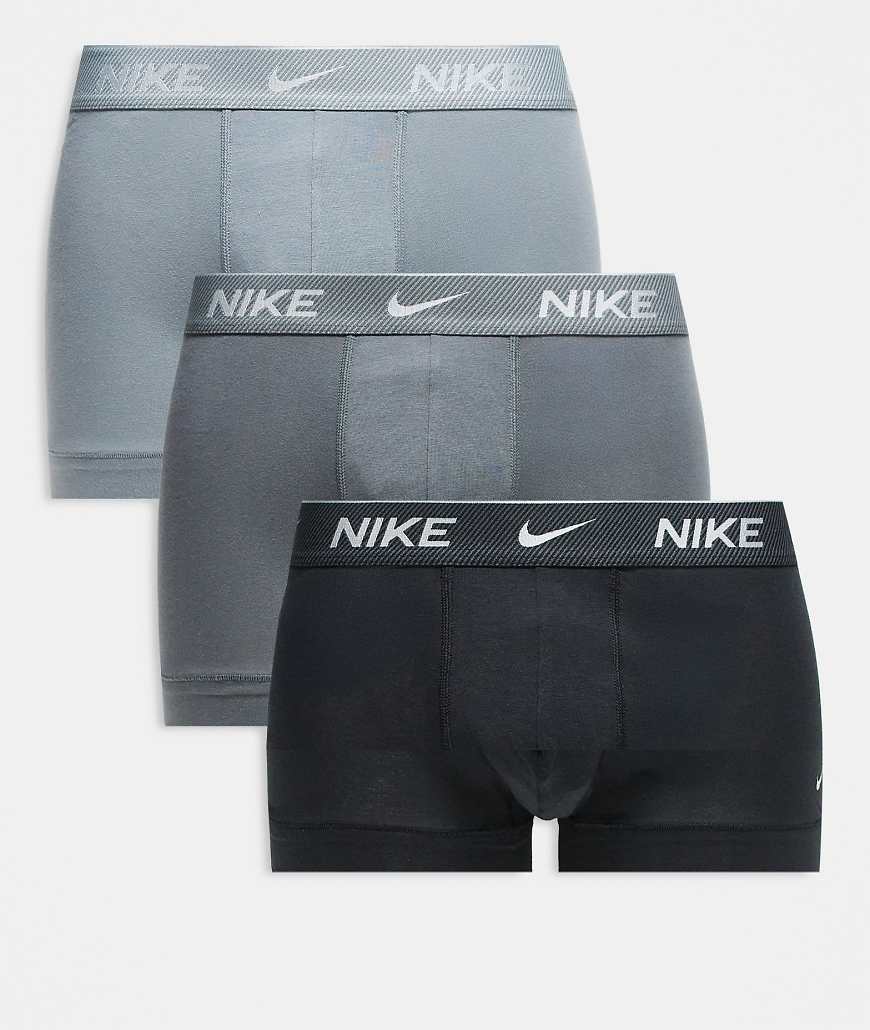 Nike - Everyday Cotton Stretch - 3er-Pack Unterhosen in Schwarz/Grau von Nike