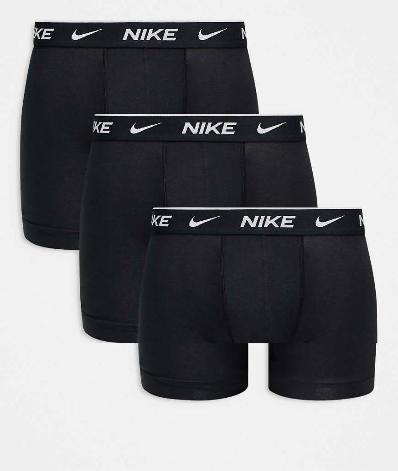 Nike - Everyday Cotton Stretch - 3er-Pack lange, eng geschnittene Boxershorts in Schwarz von Nike