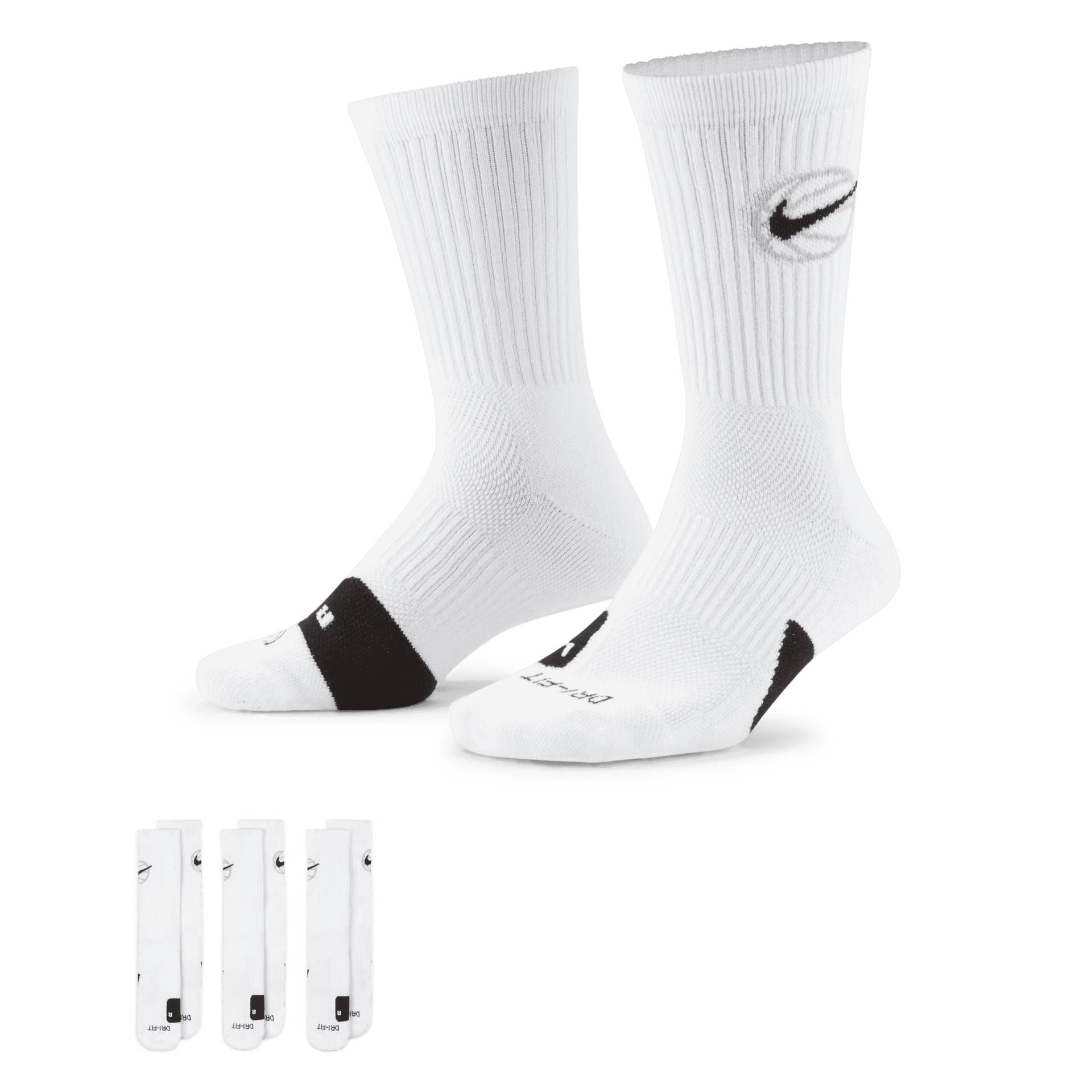 Nike Everyday Crew Basketballsocken (3 Paar) - Weiß von Nike