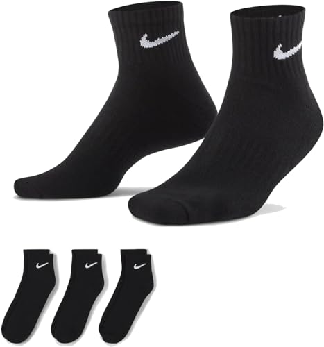 Nike Everyday Lightweight Training Socks Socken 3er Pack (S, black/white) von Nike