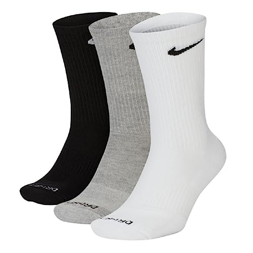 Nike Everyday Plus Cush Socks Socken 3er Pack (as3, numeric, numeric_46, numeric_50, regular, regular, white/black/grey) von Nike