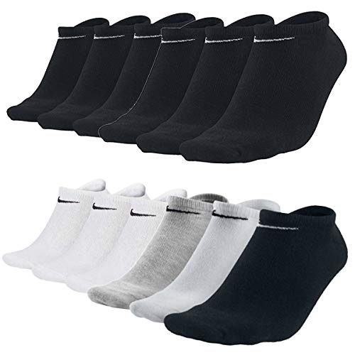 Nike Everyday Sneaker Socken 12 Paar Weiß Grau Schwarz Unisex Füßling SX7678, Farbe:schwarz/schwarz/weiss/bunt, Socken Neu:38-42 von Nike