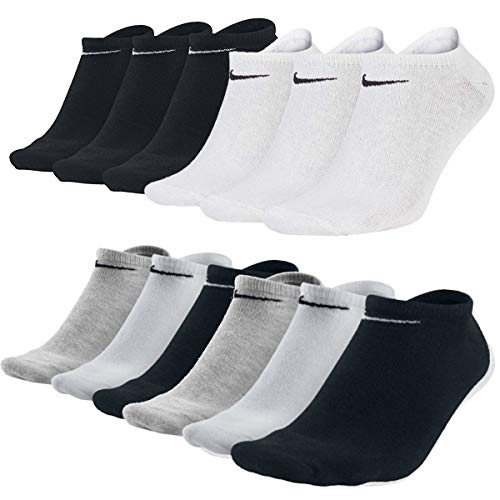 Nike Everyday Sneaker Socken 12 Paar Weiß Grau Schwarz Unisex Füßling SX7678, Farbe:schwarz/weiss/bunt/bunt, Socken Neu:42-46 von Nike