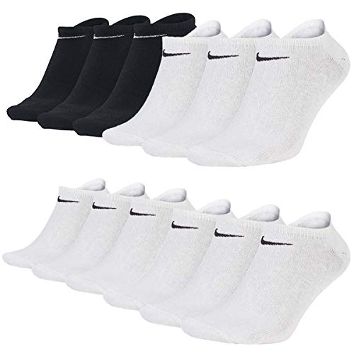 Nike Everyday Sneaker Socken 12 Paar Weiß Grau Schwarz Unisex Füßling SX7678, Farbe:schwarz/weiss/weiss/weiss, Socken Neu:46-50 von Nike