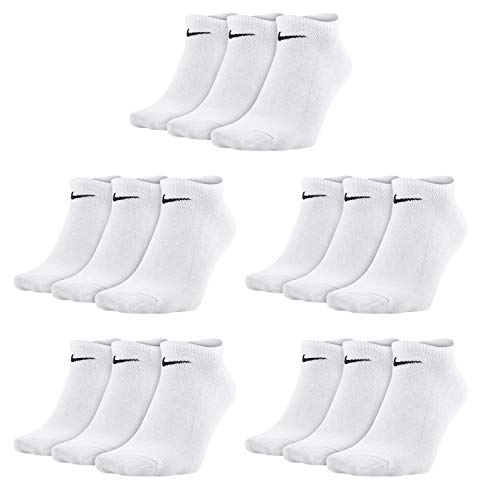 Nike Everyday Sneaker Socken 15 Paar Weiß Grau Schwarz Unisex Füßling SX7678, Größe:L, Farbe:5x Weiss von Nike