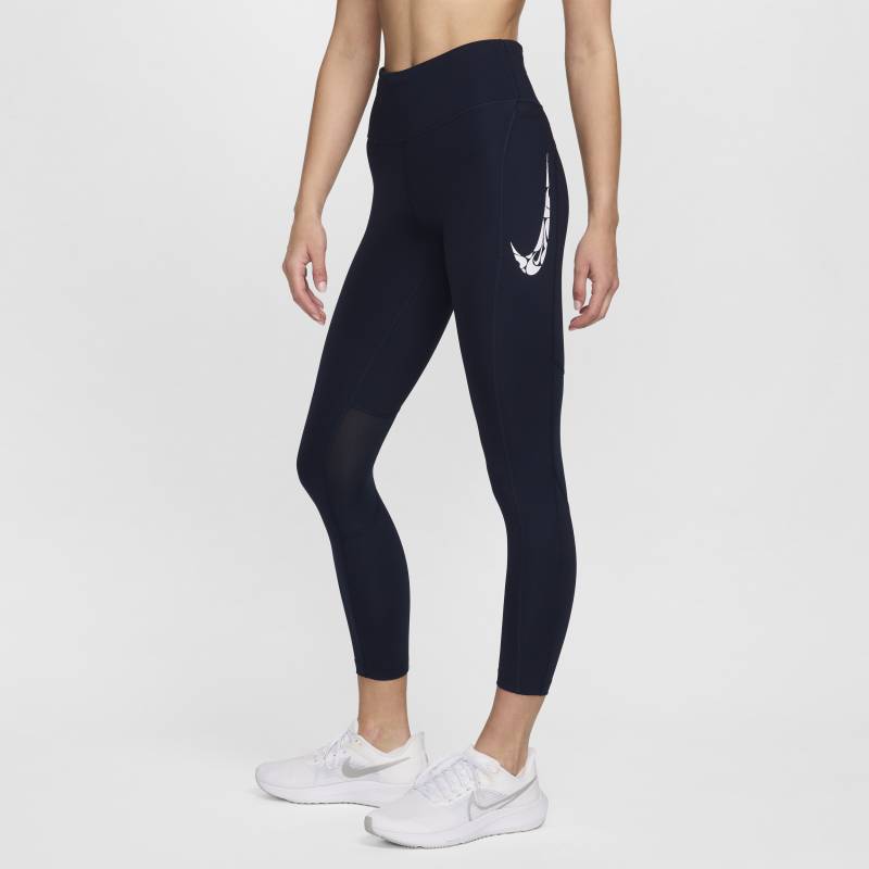 Nike Fast 7/8-Lauf-Leggings mit mittelhohem Bund und Taschen für Damen - Blau von Nike