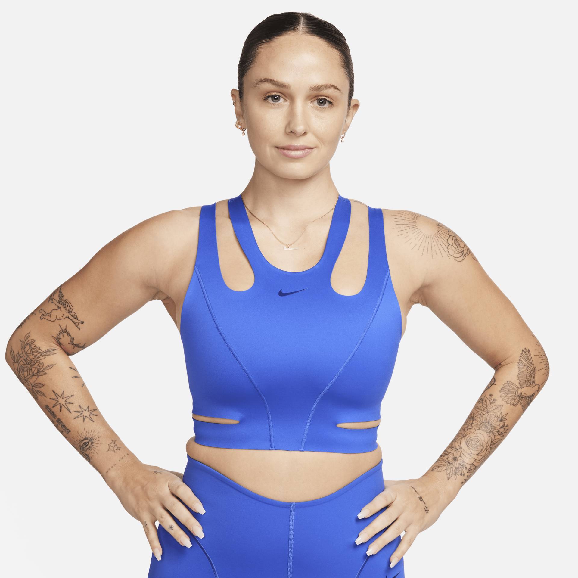 Nike FutureMove ungepolsterter Träger-Sport-BH mit leichtem Halt für Damen - Blau von Nike