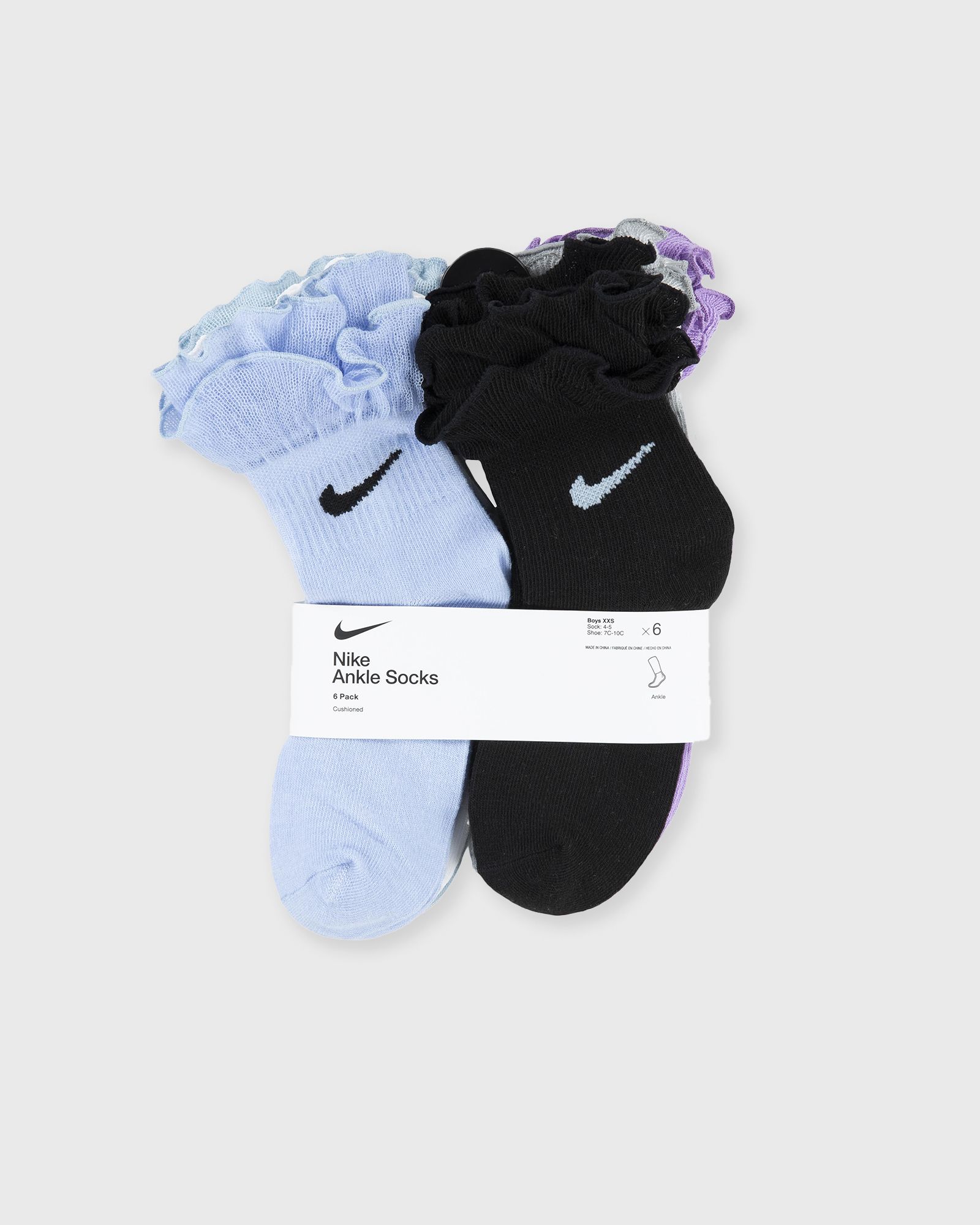 Nike GIRLS 6PK RUFFLE ANKLE SOCK  Socks blue in Größe:Age 4-6 | EU 104-116 von Nike