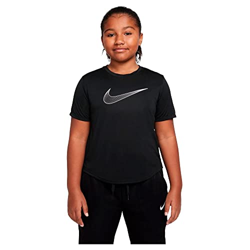 Nike Girls G NK DF ONE SS TOP GX T-Shirt, Black/White, S+ von Nike