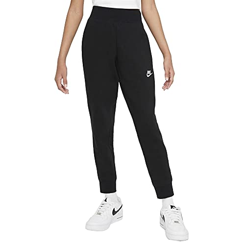 Nike Girls G NSW Club FLC LBR Pants, Black/White, XL von Nike