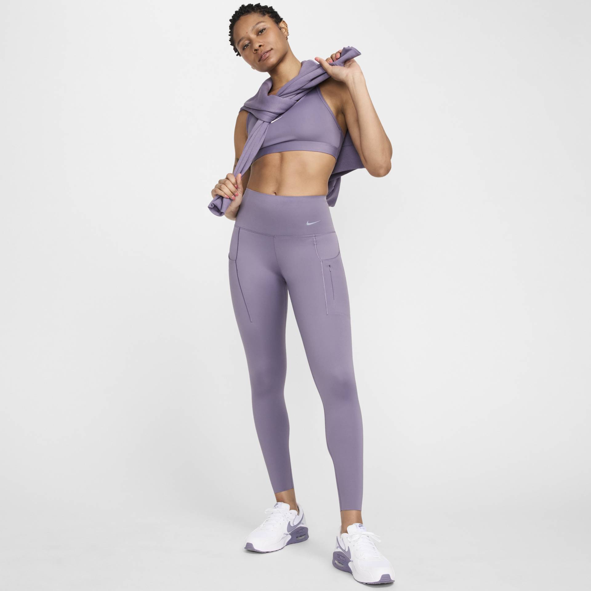 Nike Go 7/8-Leggings mit Taschen, starkem Halt und hohem Bund für Damen - Lila von Nike