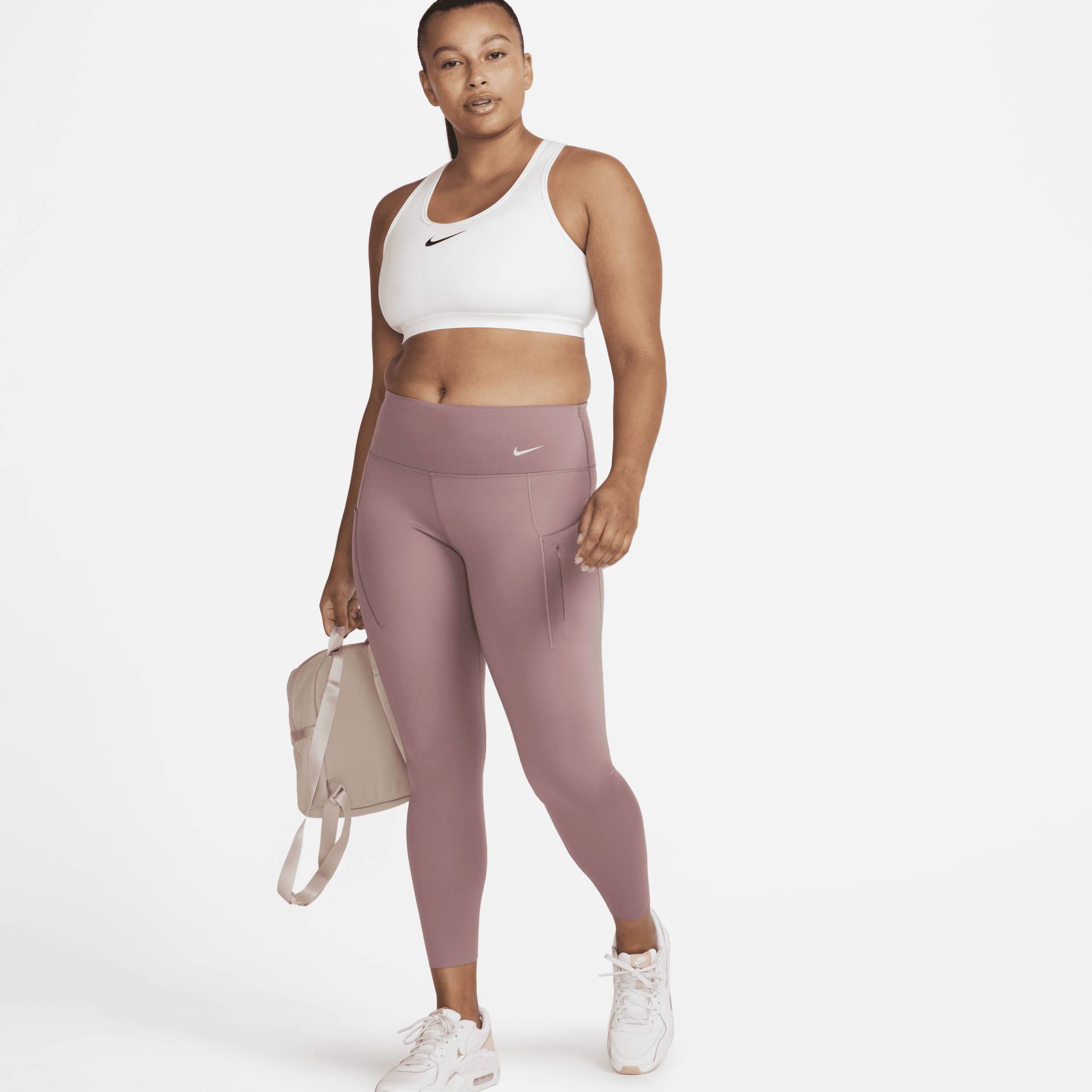 Nike Go 7/8-Leggings mit starkem Halt, mittelhohem Bund und Taschen für Damen - Lila von Nike