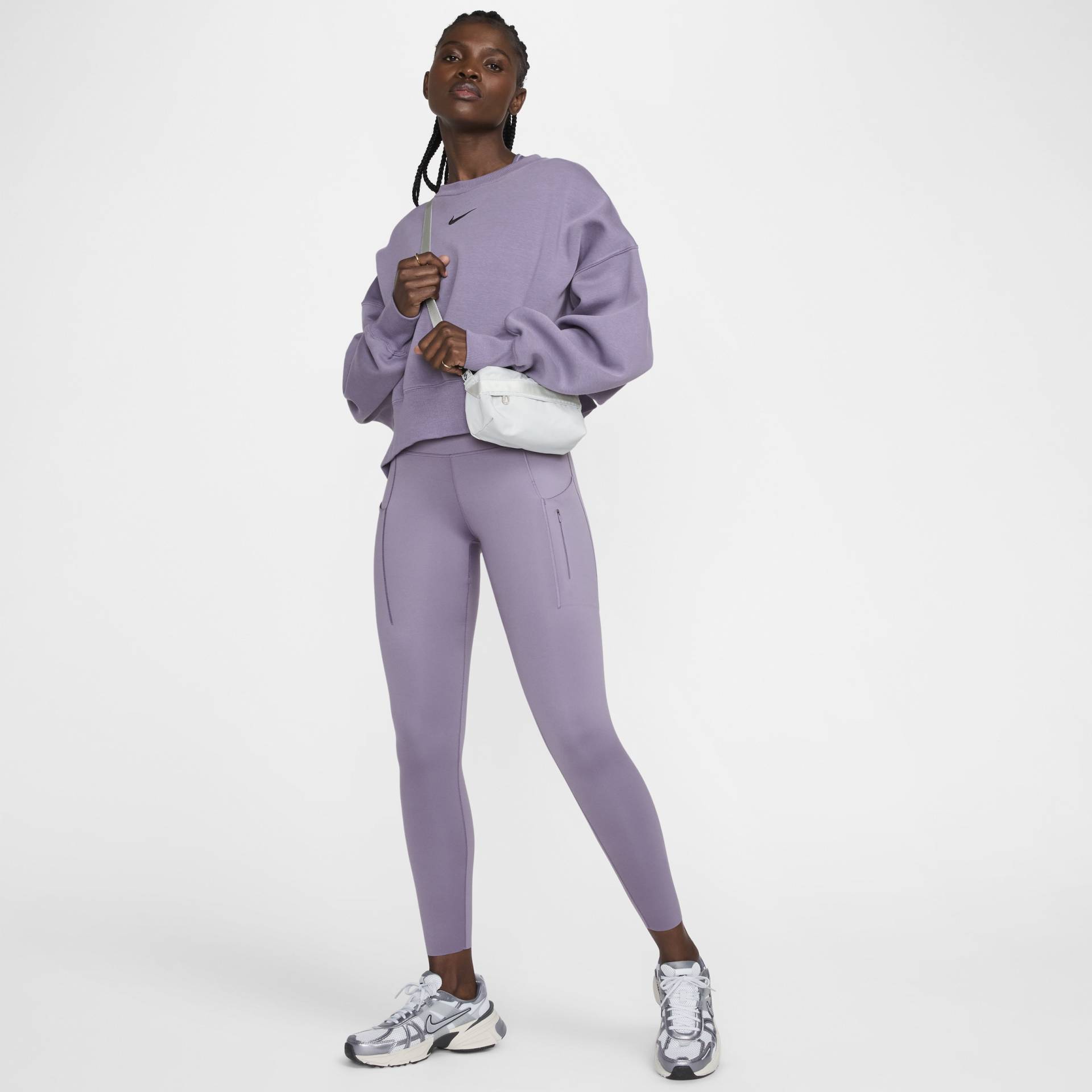 Nike Go 7/8-Leggings mit starkem Halt, mittelhohem Bund und Taschen für Damen - Lila von Nike