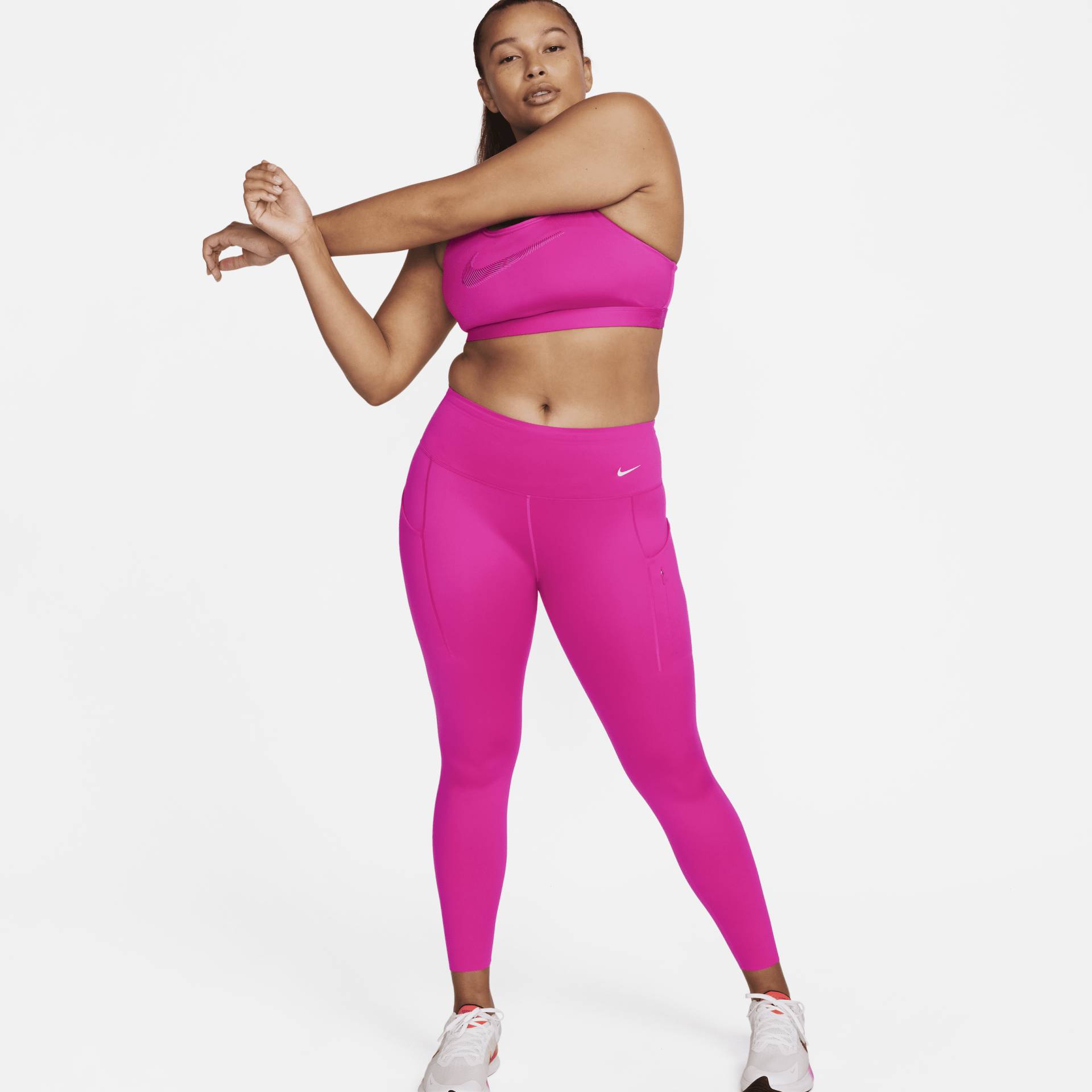 Nike Go 7/8-Leggings mit starkem Halt, mittelhohem Bund und Taschen für Damen - Pink von Nike