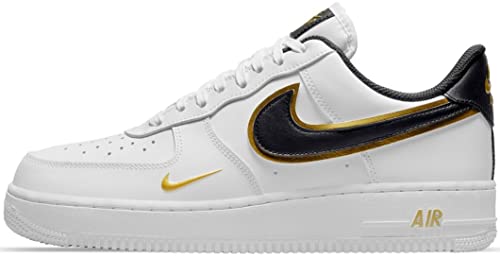 Nike Herren AIR Force 1 '07 LV8 Basketballschuh, White/Black-METALLIC Gold-White, 45 EU von Nike