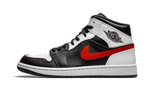 Nike Herren Air Jordan 1 Mid Basketballschuhe, Black Chile Red White, 45 EU von Nike