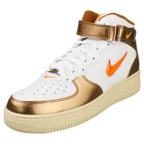 Nike Air Force 1 Mid QS Herren Trainers DH5623 Sneakers Schuhe (UK 6.5 US 7.5 EU 40.5, White total orange ale Brown 100) von Nike