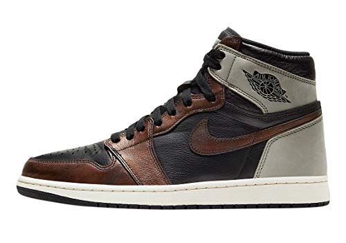Nike Herren Air Jordan 1 Retro High OG Patina/Rust Shadow, Schwarz/Grau/Rost, 10.5, Schwarz-frische Mint-leichte Armee, 44.5 EU von Jordan