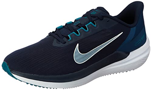Nike Herren Air Winflo 9 Sneaker, Obsidian/Barely Green-Valerian Blue, 45.5 EU von Nike