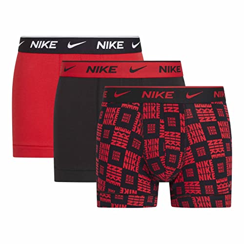 Nike Herren-Boxershorts aus Dri-Fit, Brief 3PK, schwarz / rot, S von Nike