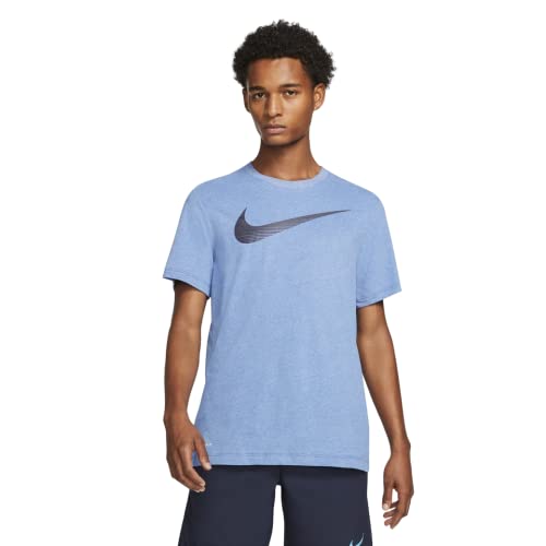 Nike Herren Dri-FIT 2YR Swoosh Trainings-T-Shirt, Light Game Royal Heather, Mittel von Nike