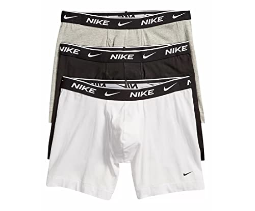 Nike Herren Dri-FIT Flex Micro Performance Boxershorts, 3er-Pack, Schwarz/Weiß/Grau, Large von Nike