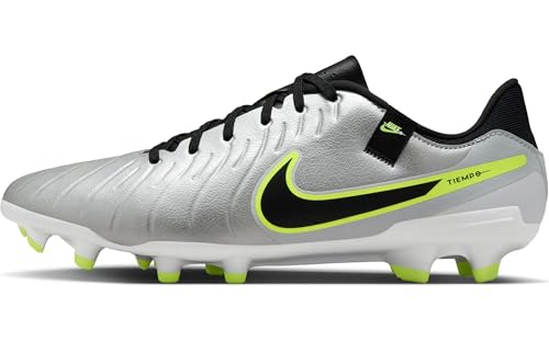 Nike Herren Legend 10 Academy FG/MG Fußballschuh, Metallic Silver/Black-Volt, 40.5 EU von Nike