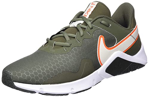 Nike Herren Legend Essential 2 Sneaker, Cargo Khaki/Light Bone-Safety ORANGE, 40.5 EU von Nike