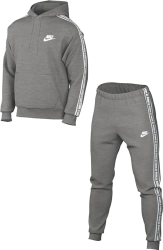Nike Herren M NK Club FLC GX HD TRK Suit Tracksuit, DK Grey Heather/White, XS Nike Herren M NK Club FLC GX HD TRK Suit Tracksuit, DK Grey Heather/White, XS von Nike