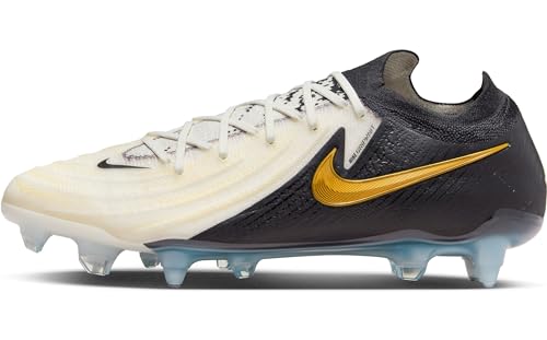 Nike Herren Phantom Gx Ii Elite Sg-Pro Ac Fußballschuhe, White/Black-MTLC Gold Coin, 45.5 EU von Nike