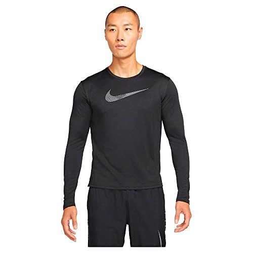 Nike Herren Run Divison Miler Sweatshirt, Black/Reflective Silv, XL von Nike