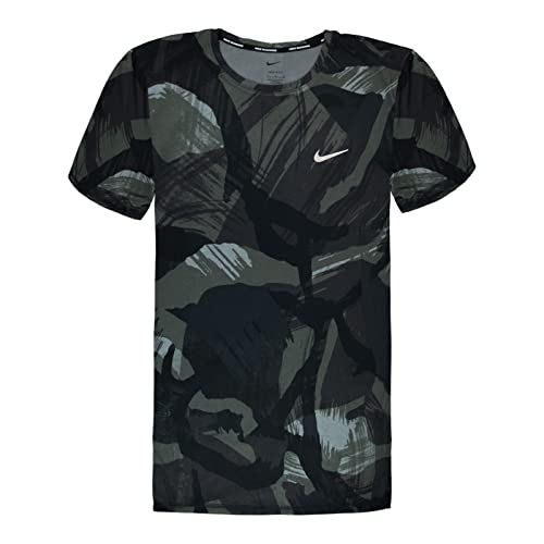 Nike Herren Sportshirt Laufshirt Dri-FIT Miler, Farbe:Schwarz, Artikel:-010 Black/Silver Reflective, Größe:M von Nike