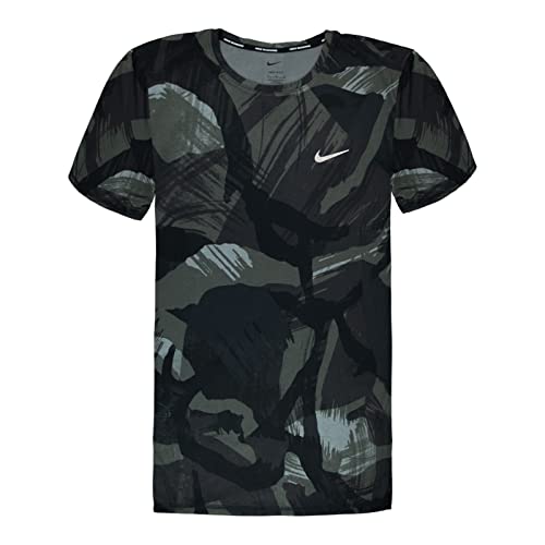 Nike Herren Sportshirt Laufshirt Dri-FIT Miler, Farbe:Schwarz, Artikel:-010 Black/Silver Reflective, Größe:XL von Nike