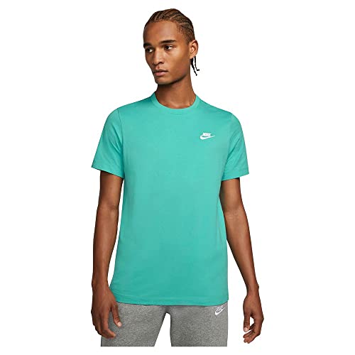 Nike Herren Sportswear Club T-Shirt, Washed Teal/White, L von Nike