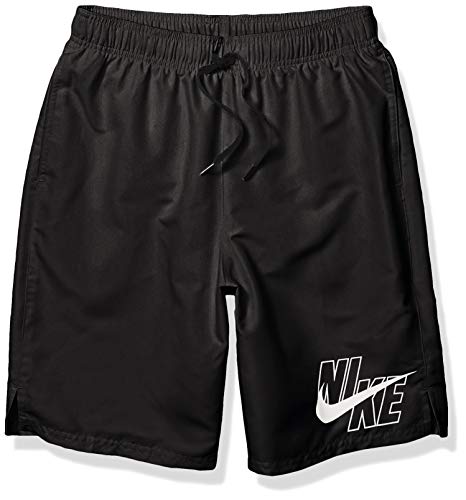 Nike Herren-Badehose mit Standard-Logo, einfarbig, 22,9 cm, Volley, Schwarz Weiß, M von Nike