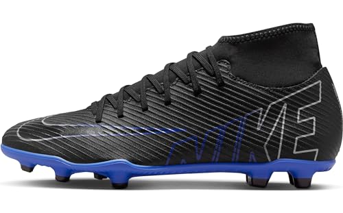 Nike Herren Superfly 9 Club Fg/Mg Fußballschuh, Black/Chrome-Hyper Royal, 44 EU von Nike