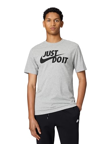 Nike Sw Just Swoosh T-Shirt Dk Grey Heather/Black 2XL von Nike