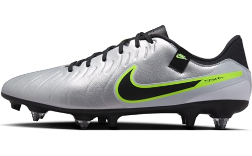 Nike Herren Tiempo Legend 10 Academy SG-Pro Anti-Clog Traction weichen Rasen Fußballschuh, Metallic Silver/Black-Volt, 44.5 EU von Nike