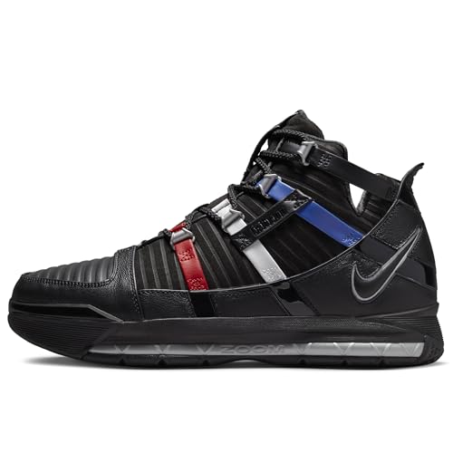 Nike Herren Zoom Lebron III Qs Basketballschuh, Black/Silver/Univers, 36.5 EU von Nike